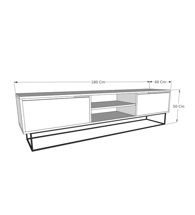 Hanah Home Escape 180 Soporte de TV Negro y Travertino Hanah Home Escape 180 Soporte de TV Negro y Travertino